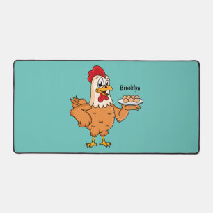 Alfrombrillas De Escritorio Pollo con huevos en el personalizado de placa
