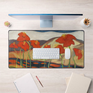 Alfrombrillas De Escritorio Poppies Rojos Surrealistas Modernistas Vintage Pai
