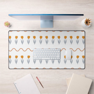 Alfrombrillas De Escritorio Preppy Groovy Stripe Tulip Flower Pattern