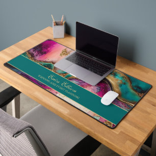 Alfrombrillas De Escritorio Purple Pink Verde azulada Gold Office Nombre comer