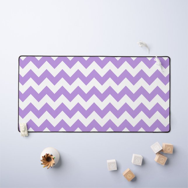 Alfrombrillas De Escritorio Púrpura Zigzag, Púrpura Chevron, Patrón Geométrico (Mesa para niños)
