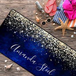 Alfrombrillas De Escritorio Purpurina de imitación de oro azul real