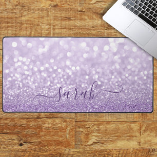 Alfrombrillas De Escritorio Purpurina de lavanda personalizada
