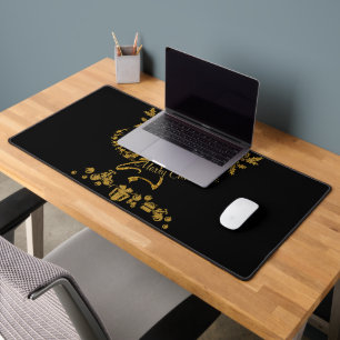 Alfrombrillas De Escritorio Purpurina de oro Feliz Navidad, Santa Claus