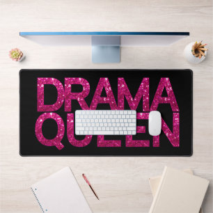 Alfrombrillas De Escritorio Purpurina rosado de la Reina del Drama