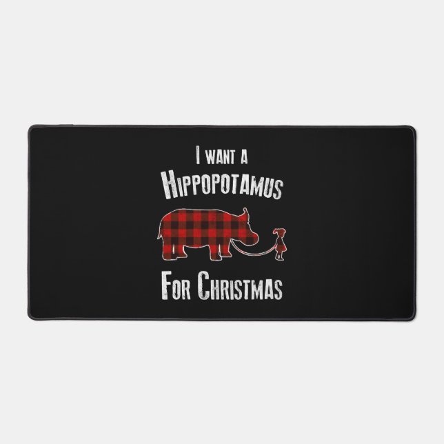 Alfrombrillas De Escritorio Quiero Un Hipopótamo Para Navidades Rojo (Anverso)