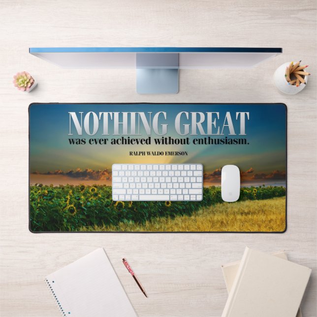 Alfrombrillas De Escritorio Ralph Waldo Emerson Entusiasmo por la cita Inspira (Oficina 1)