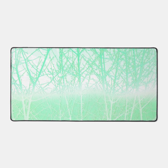 Alfrombrillas De Escritorio Ramas Verdes Menta Niebla Helada (Anverso)