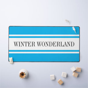 Alfrombrillas De Escritorio Rayas blancas azules brillantes WINTER WONDERLAND