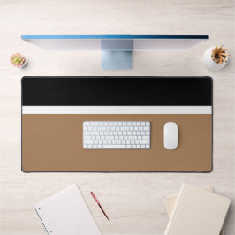 Alfrombrillas De Escritorio Rayas de bloque de color blanco Mocha marrón negro