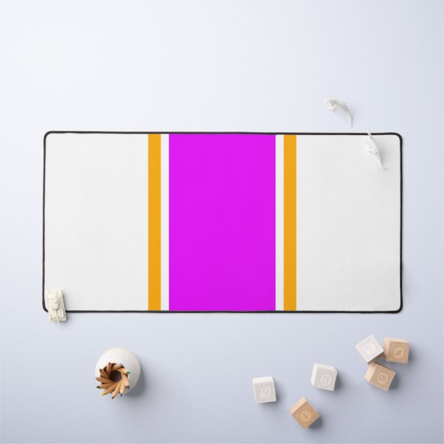 Alfrombrillas De Escritorio Rayas De Carreras Amarilla Rosa Y Brillante En Bla (Mesa para niños)