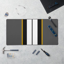 Alfrombrillas De Escritorio Rayas de Carreras vertical blanco gris oscuro y di