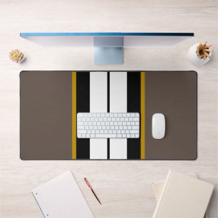 Alfrombrillas De Escritorio Rayas de Carreras vertical blanco negro marrón esp