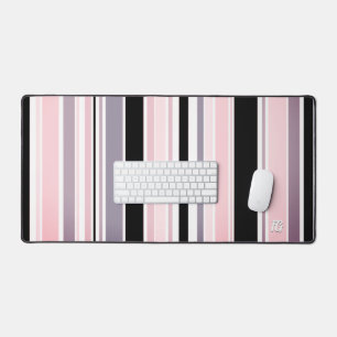 Alfrombrillas De Escritorio Rayas de estilo surfista en rosa y púrpura con mon