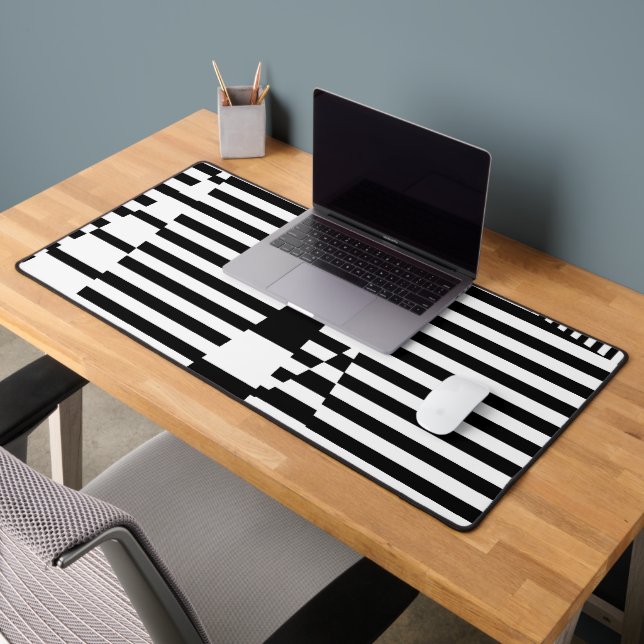 Alfrombrillas De Escritorio Rayas en franjas en blanco y negro (Oficina 2)