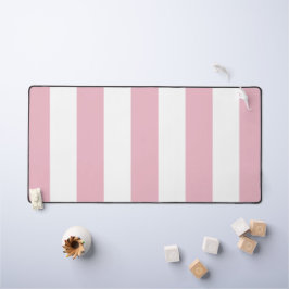Alfrombrillas De Escritorio Rayas rosas, franjas blancas, patrón rayado