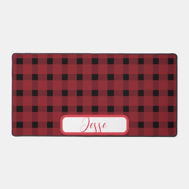 Alfrombrillas De Escritorio Red Black Buffalo Plaid Gingham (Anverso)