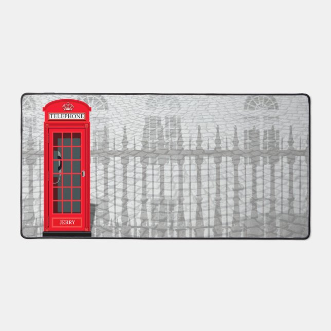 Alfrombrillas De Escritorio Red London Phone Booth with Name (Anverso)