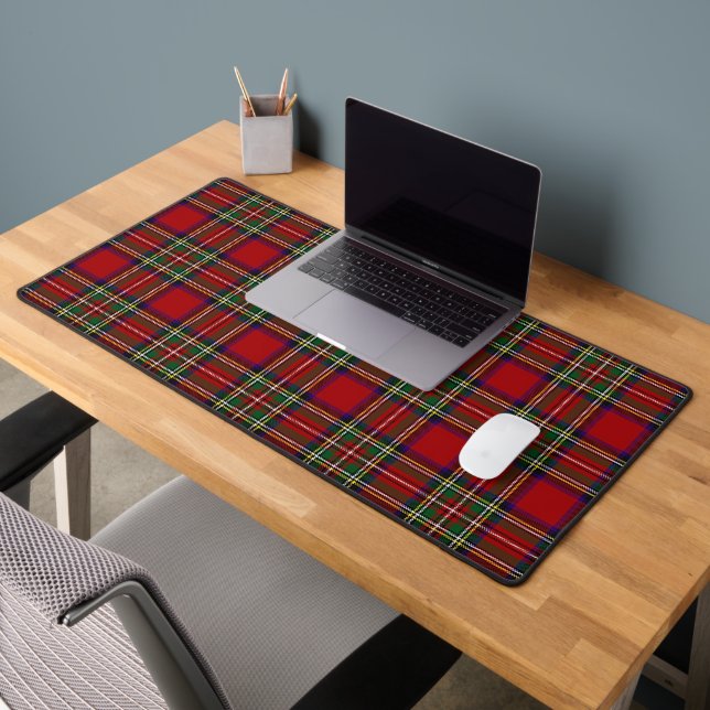 Alfrombrillas De Escritorio Red Tartan Plaid Design Desk Mat (Oficina 2)
