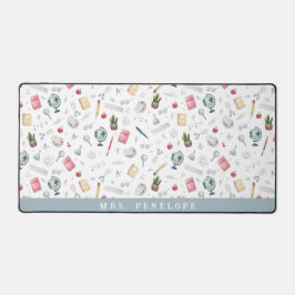 Alfrombrillas De Escritorio Regalo del profesor | Patrón de acuarela personali