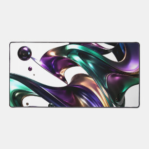 Alfrombrillas De Escritorio Remolino Fluido 3D Abstracto Verde Azulado Purpúre