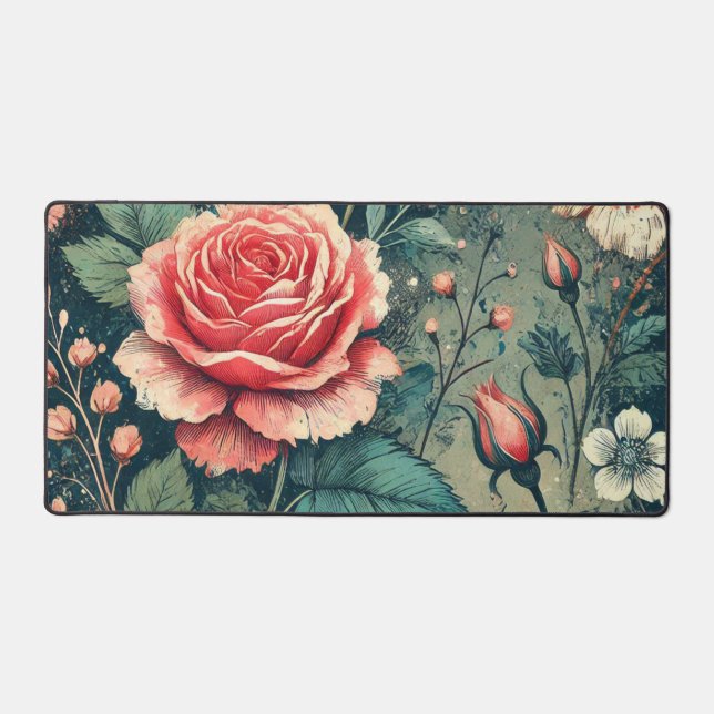 Alfrombrillas De Escritorio Resumen de diseño floreciente de flores rosa (Anverso)