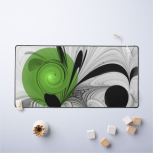 Alfrombrillas De Escritorio Resumen en blanco y negro con arte fractal verde