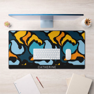 Alfrombrillas De Escritorio Resumen Formas de arte Moda de patrón azul negro