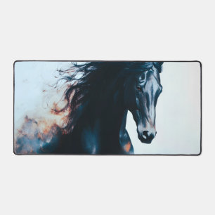 Alfrombrillas De Escritorio Retrato de caballo negro de carreras minimalista