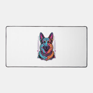 Alfrombrillas De Escritorio Retrato de perro neon grabado vintage gráfico_1