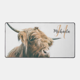 Alfrombrillas De Escritorio Retrato de vaca de Highland nombre personalizado m