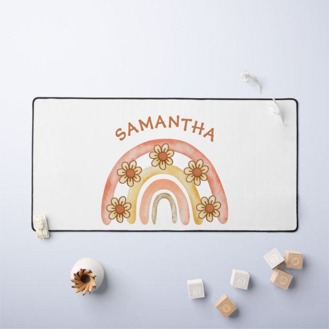 Alfrombrillas De Escritorio Retro Boho personalizado (Mesa para niños)