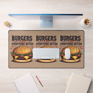 Alfrombrillas De Escritorio Retro Burger Lover Typography Vintage Food Art