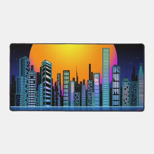 Alfrombrillas De Escritorio Retro City-1 Gaming Mousepad (Anverso)
