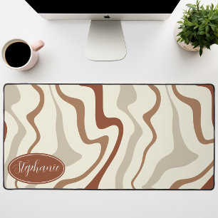 Alfrombrillas De Escritorio Retro Moderno Resumen Marble Swirl Brown And Cream