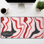 Alfrombrillas De Escritorio Retro Moderno Resumen Marble Swirl Rojo Y Negro<br><div class="desc">Sumérjase en una danza de colores con nuestro Abstract Retro Moderno Patrón de Ola de Mármol Líquido. Evocando la fluidez dinámica de las superficies de mármol y la encantadora estética del diseño retro-moderno, este patrón es una fiesta para los ojos. Una sinfonía de colores vibrantes gira y fluye en movimientos...</div>