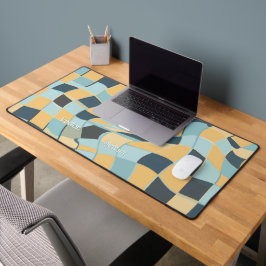 Alfrombrillas De Escritorio Retro Ondulado Azul Bebé y Amarillo Mantequilla Cu