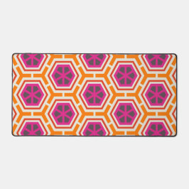Alfrombrillas De Escritorio Retro Pink and Orange Modern Geometric Pattern