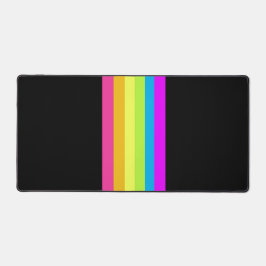 Alfrombrillas De Escritorio Retro Stripes Desk Mat (negro y neón multi)