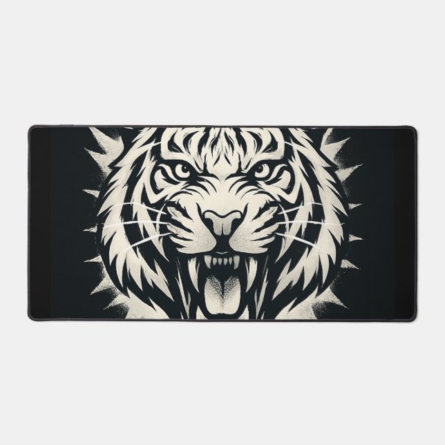 Alfrombrillas De Escritorio Roaring Tiger Head Illustration (Anverso)