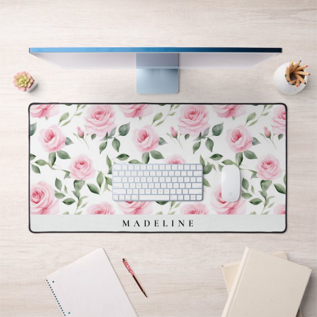 Alfrombrillas De Escritorio Rosa acuarela personalizada (Oficina 1)