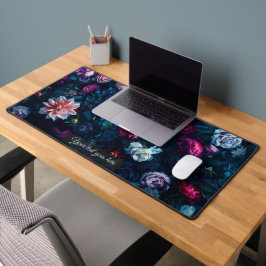 Alfrombrillas De Escritorio Rosa Azul Malhumorado Floral Verde Teal Personaliz