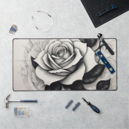 Alfrombrillas De Escritorio Rosa blanca abstracta