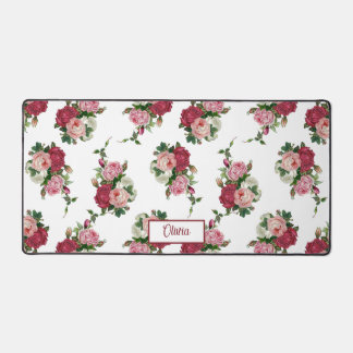 Alfrombrillas De Escritorio Rosas rosa vintage con fondo de color blanco