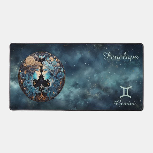 Alfrombrillas De Escritorio Rótulo de Nacimiento Zodiaco Gemini Astrolog (Anverso)