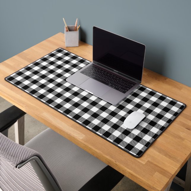 Alfrombrillas De Escritorio Rustic Farmhouse Black & White Checkered (Oficina 2)