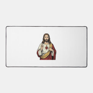 Alfrombrillas De Escritorio Sagrado Corazón Jesús Grabado Antiguo Arte Vectori