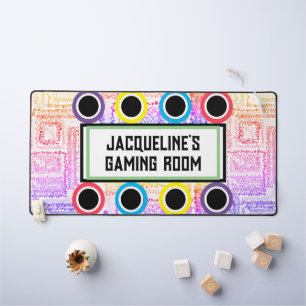Alfrombrillas De Escritorio Sala de juegos chicas Círculos púrpura rosados Est