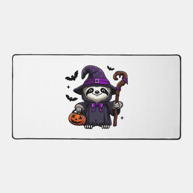 Alfrombrillas De Escritorio Scary Halloween Sloth Witch Hat Costume Spooky Sea (Anverso)