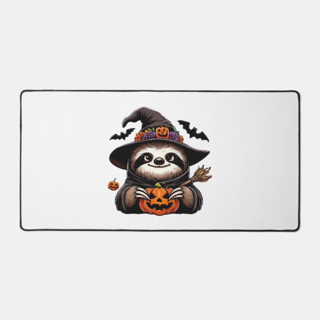 Alfrombrillas De Escritorio Scary Halloween Sloth Witch Hat Costume Spooky Sea (Anverso)